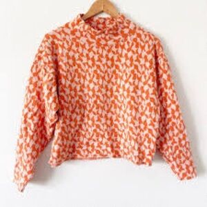 Maeve by Anthropologie The Carys mock-neck sweater in an orange XS